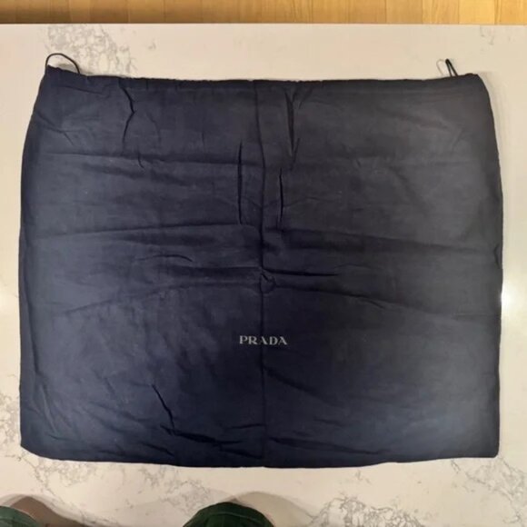 Authentic Prada Navy Blue Drawstring Dust Bag Size 34 x 24 - Picture 1 of 4